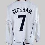England 2001-02 Beckham Long Sleeve Home Kit (M)