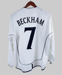 England 2001-02 Beckham Long Sleeve Home Kit (M)