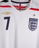England 2007-08 Beckham Short Sleeve Home Kit (2XL)