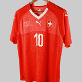 Switzerland 2018-19 Xhaka Short Sleeve Home Kit (L)
