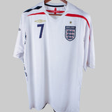 England 2007-08 Beckham Short Sleeve Home Kit (2XL)