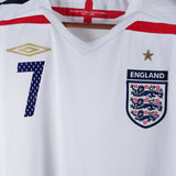 England 2007-08 Beckham Short Sleeve Home Kit (2XL)