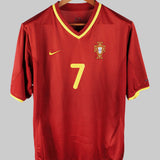 Portugal 2000-01 Figo Short Sleeve Home Kit (M)