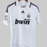 Real Madrid 2008-09 Raul Short Sleeve Home Kit (M)