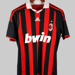 AC Milan 2009-10 Ronaldinho Short Sleeve Home Kit (S)
