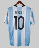Argentina 2016-17 Messi Short Sleeve Home Kit (L)