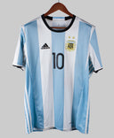 Argentina 2016-17 Messi Short Sleeve Home Kit (L)