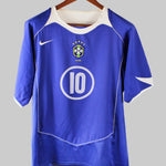 Brazil 2004-05 Ronaldinho Short Sleeve Away Kit (M)