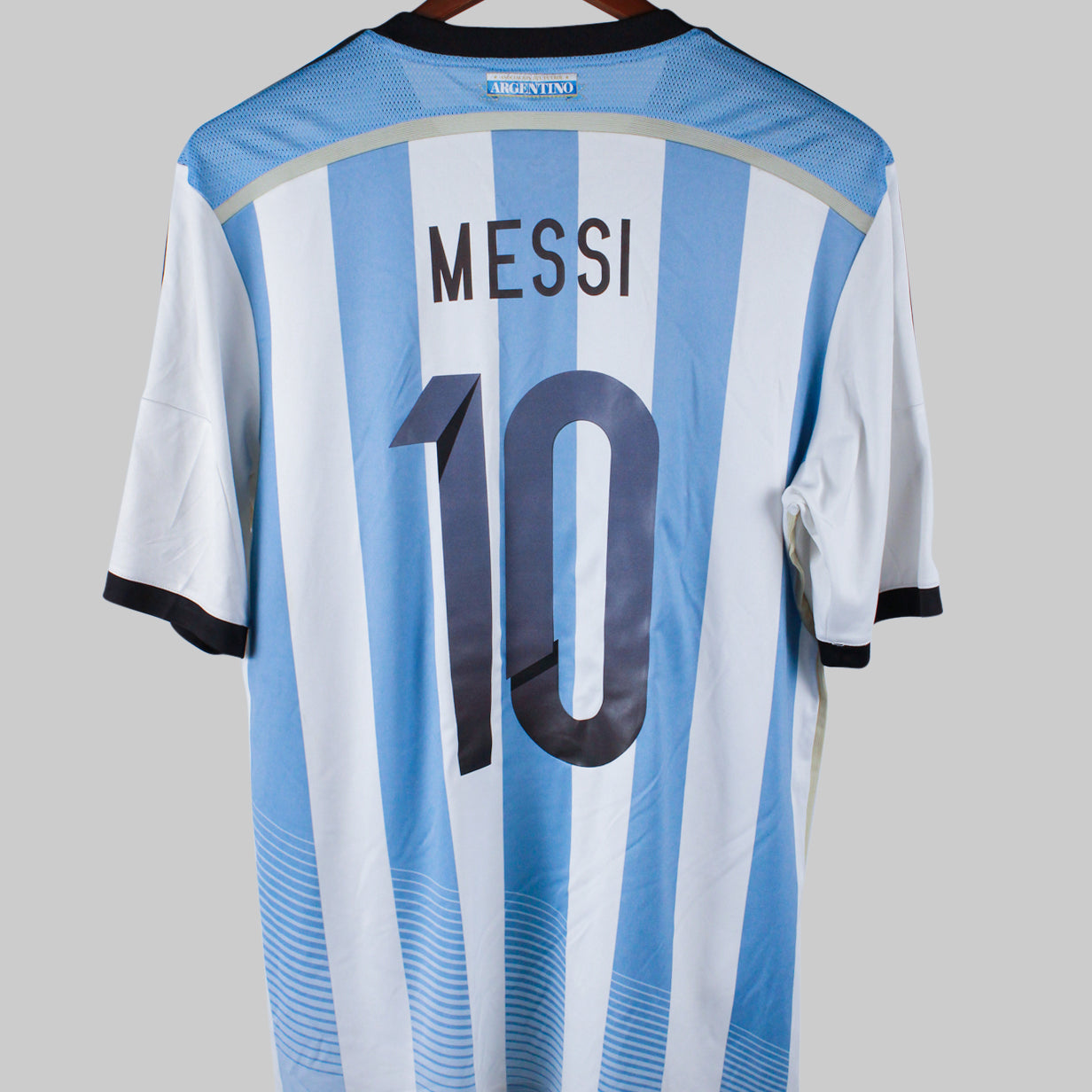 Argentina 2013-14 Messi Short Sleeve Home Kit (L)