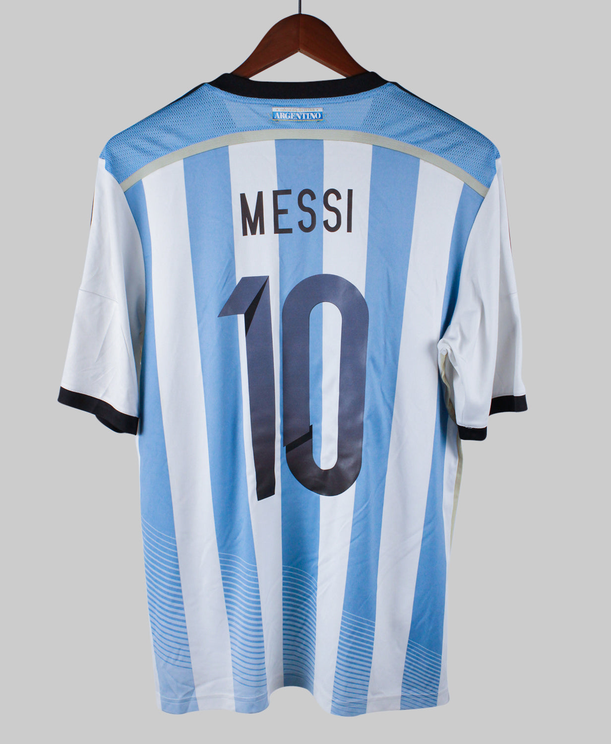 Argentina 2013-14 Messi Short Sleeve Home Kit (L)
