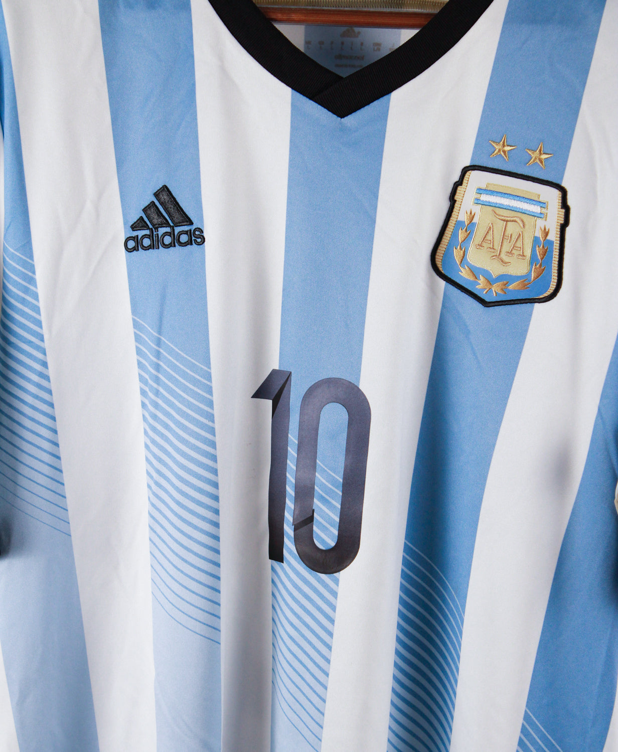 Argentina 2013-14 Messi Short Sleeve Home Kit (L)