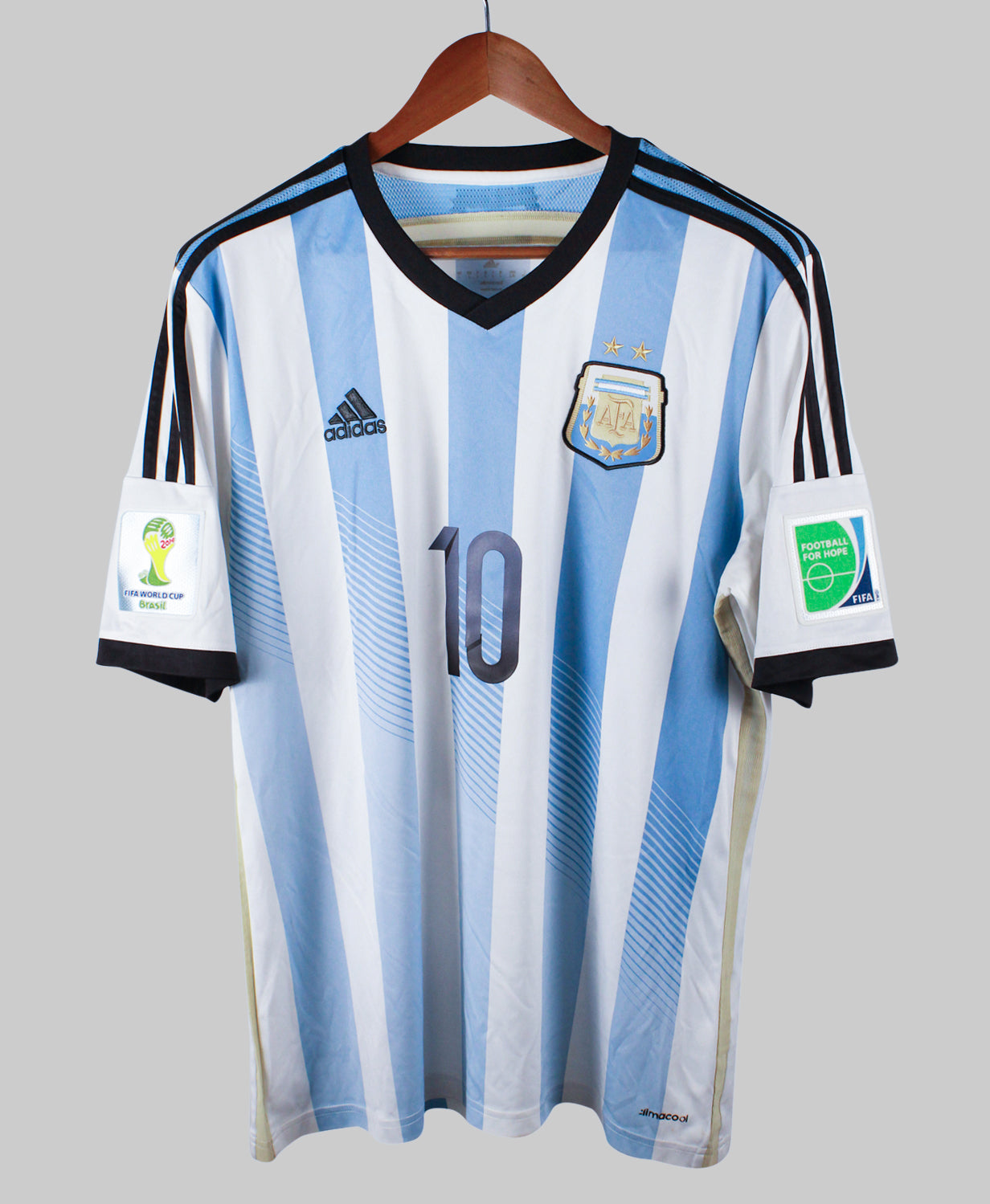 Argentina 2013-14 Messi Short Sleeve Home Kit (L)