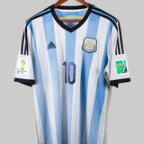 Argentina 2013-14 Messi Short Sleeve Home Kit (L)