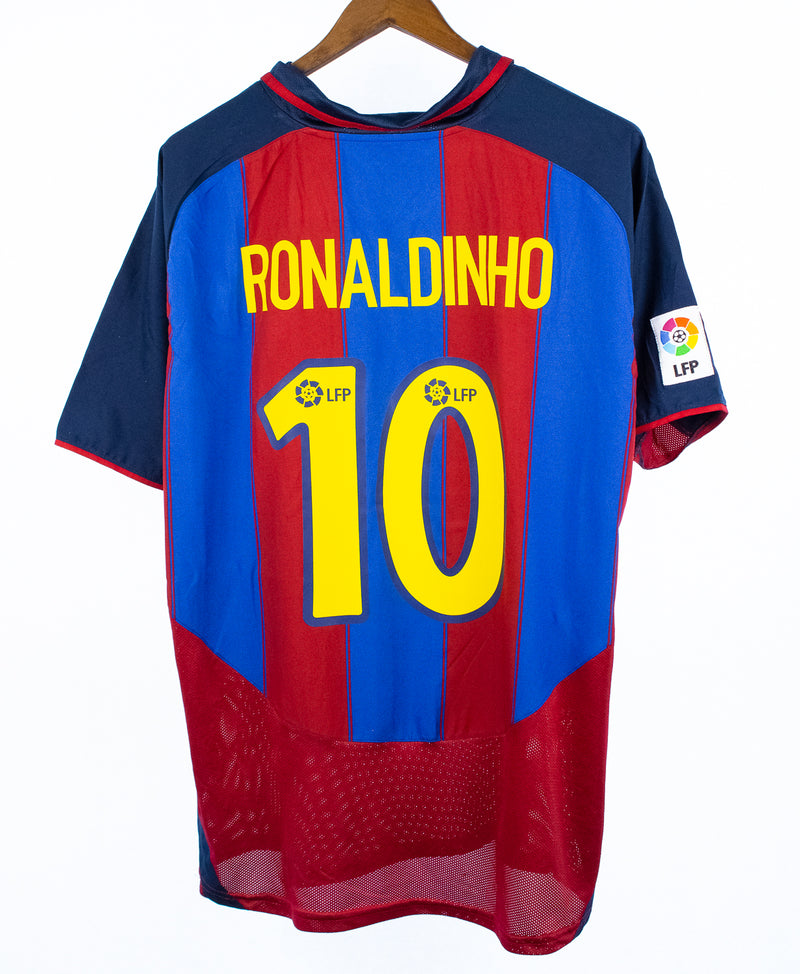 Barcelona 2003-04 Ronaldinho Home Kit (XL)