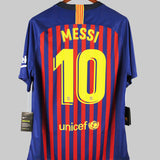 Barcelona 2017-18 Messi Short Sleeve Home Kit (XL)