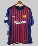 Barcelona 2017-18 Messi Short Sleeve Home Kit (XL)