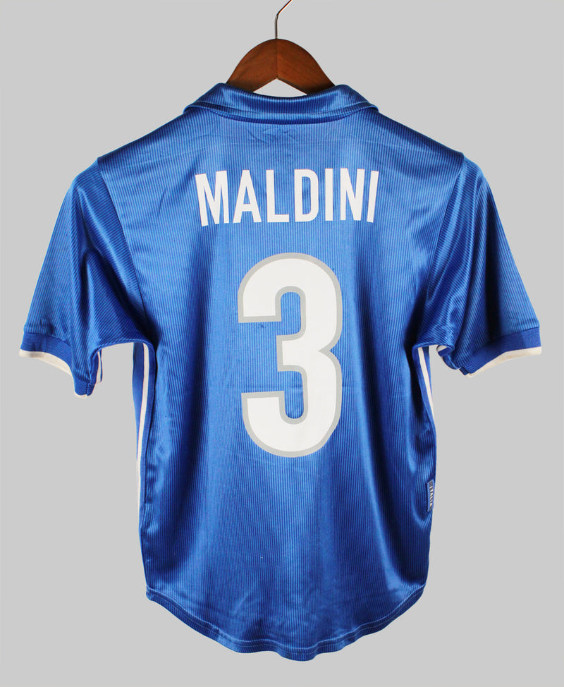Italy 1998-99 Maldini Home Kit (YL)