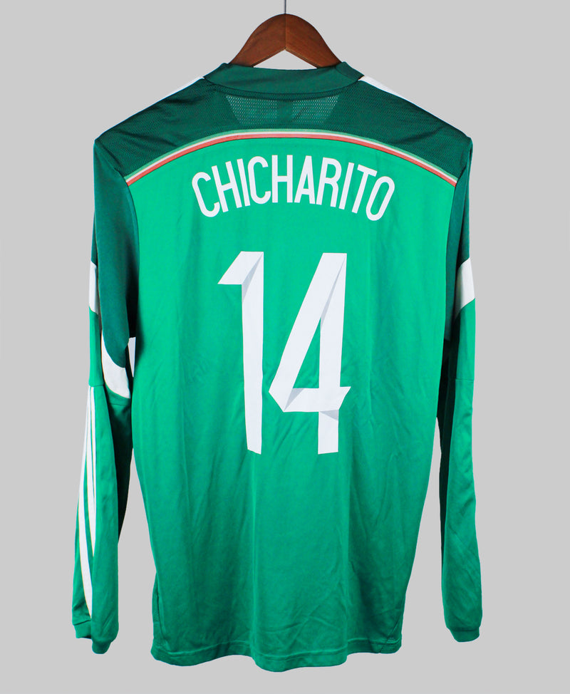 Mexico 2014-15 Chicharito Long Sleeve Home Kit (M)