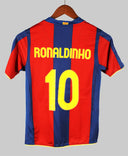 Barcelona 2007-08 Ronaldinho Youth Home Kit (YM)