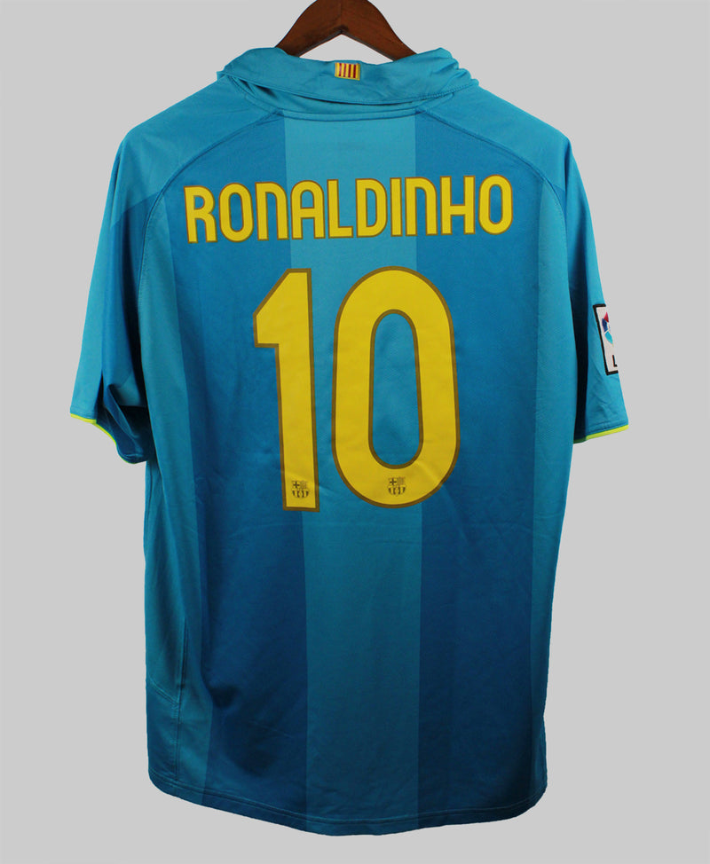 Barcelona 2007-08 Ronaldinho Away Kit (XL)