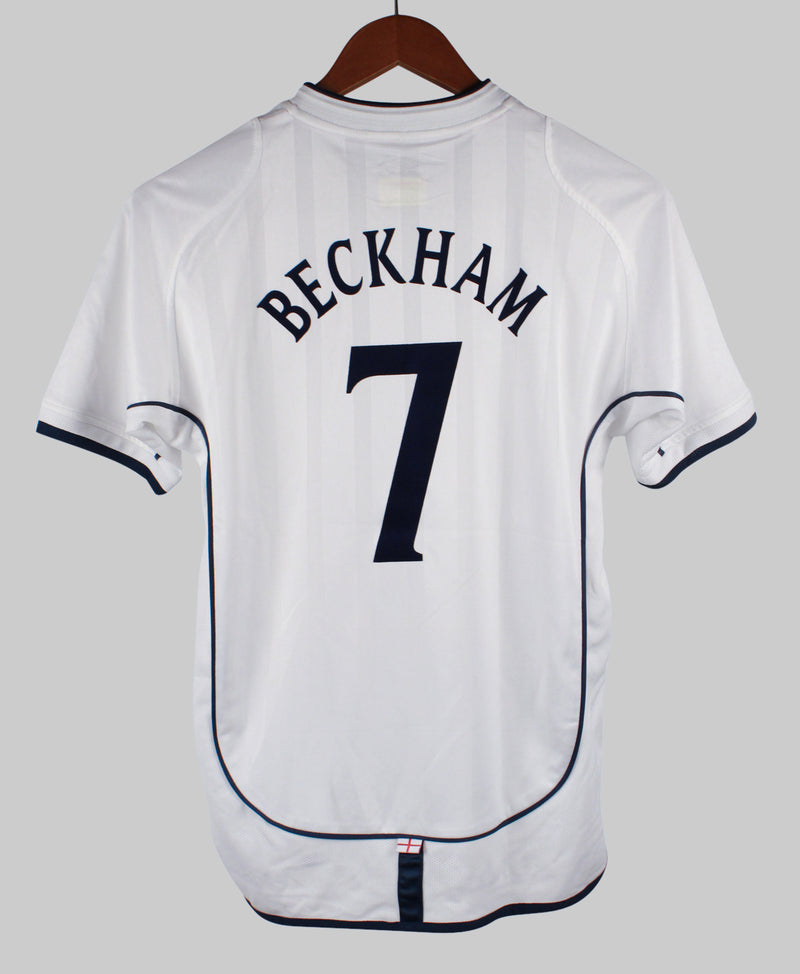 England 2001-02 Beckham Youth Home Kit (YL)