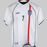 England 2001-02 Beckham Youth Home Kit (YL)