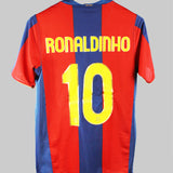 Barcelona 2007-08 Ronaldinho Home Kit  (S)