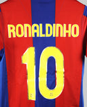Barcelona 2007-08 Ronaldinho Home Kit  (S)