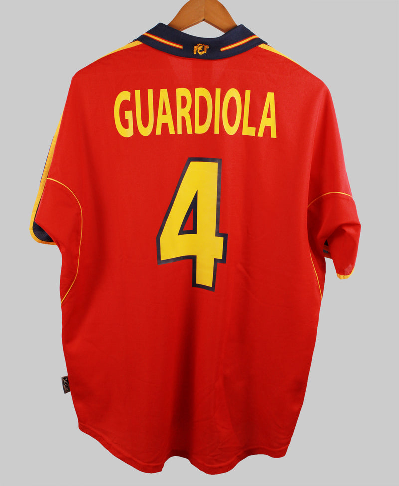 Spain 2000 Guardiola Home jersey shirt