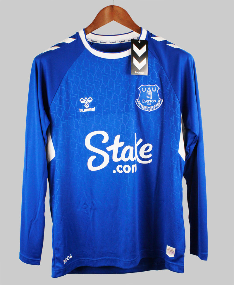 Everton 2022-23 long sleeve home vintage football shirt, size S.