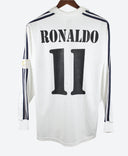 Real Madrid 2002-03 Long Sleeve Ronaldo Cup Home Kit (M)