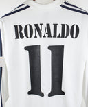 Real Madrid 2002-03 Long Sleeve Ronaldo Cup Home Kit (M)