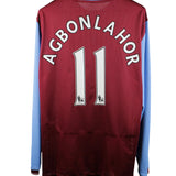 Aston Villa 2009-10 Agbonlahor Long Sleeve Player Issue Home Kit (2XL)