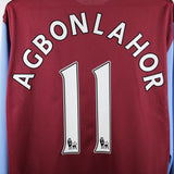 Aston Villa 2009-10 Agbonlahor Long Sleeve Player Issue Home Kit (2XL)