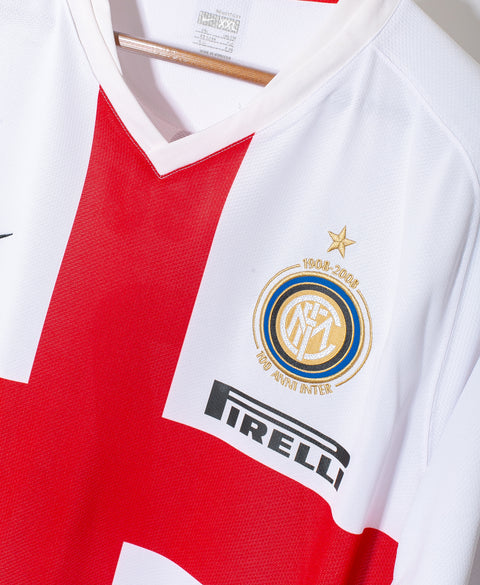 Inter Milan 2007-08 Figo 100th Anniversary Away Kit (2XL)