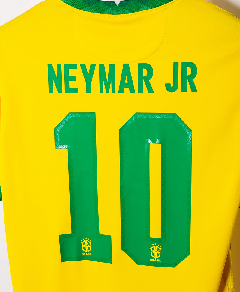 Neymar Jr Brazil World Cup Qualifiers Match Slim Fit Home Soccer on sale Jersey 2020-21