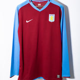 Aston Villa 2008-09 Sponsorless Long Sleeve Home Kit (2XL)