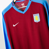Aston Villa 2008-09 Sponsorless Long Sleeve Home Kit (2XL)