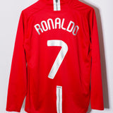 Manchester United 2007-08 Ronaldo Long Sleeve Home Kit (L)