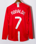 Manchester United 2007-08 Ronaldo Long Sleeve Home Kit (L)