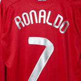Manchester United 2007-08 Ronaldo Long Sleeve Home Kit (L)