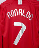 Manchester United 2007-08 Ronaldo Long Sleeve Home Kit (L)