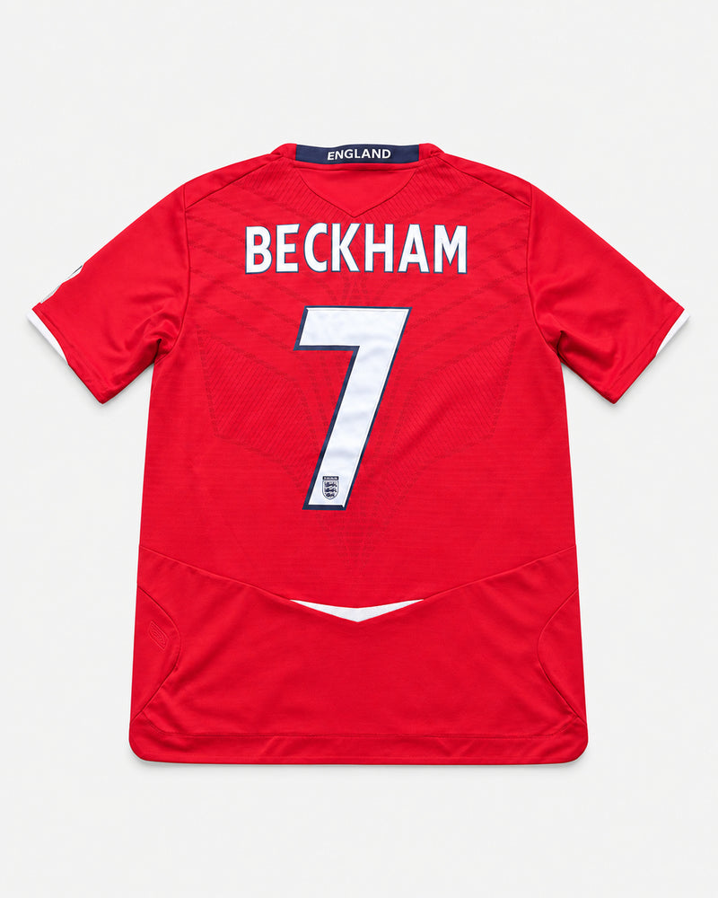 England 2008-09 Beckham away vintage football shirt, size Large, back.