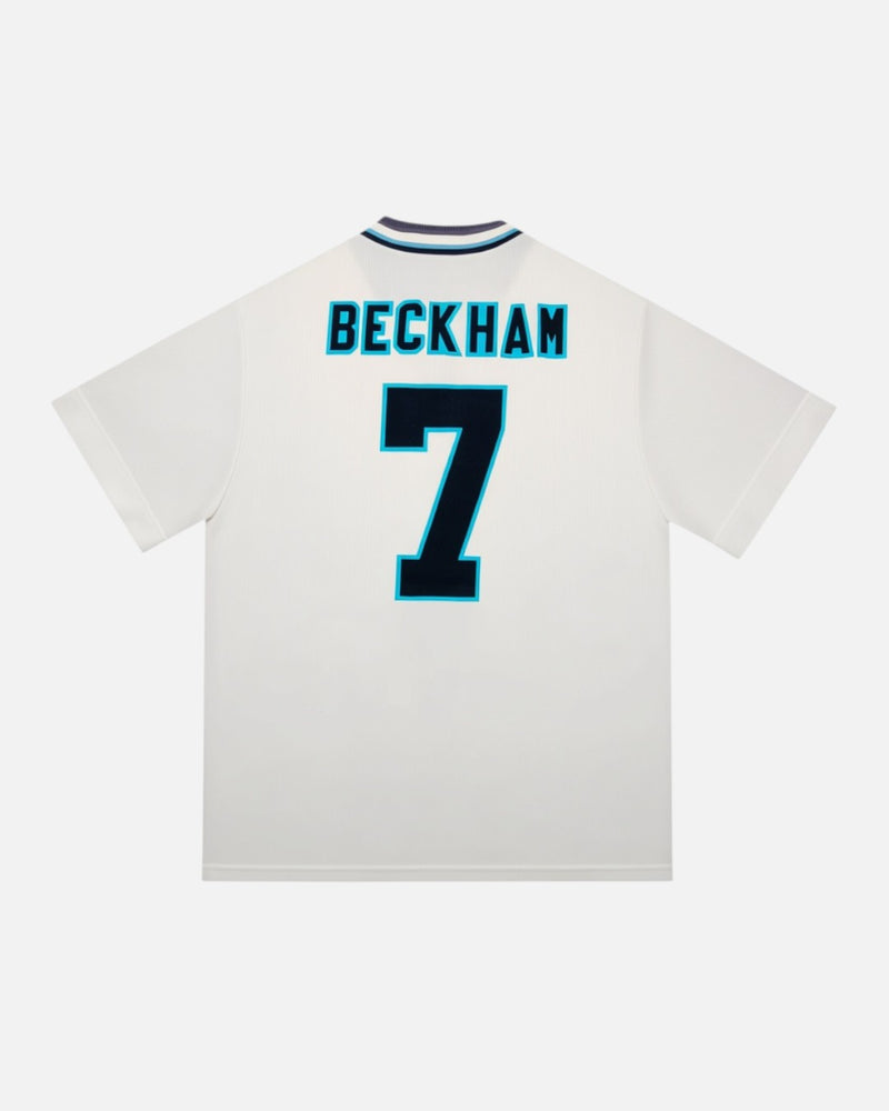 England 1995-96 Beckham home vintage football shirt, size XL — Umbro, back.