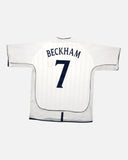 England 2001-02 Beckham home vintage football shirt, size XL — Umbro, back.