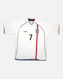 England 2001-02 Beckham home vintage football shirt, size XL — Umbro, front.