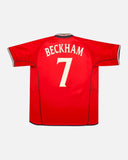 England 2002-03 Beckham away vintage football shirt, size XL — Umbro, back.