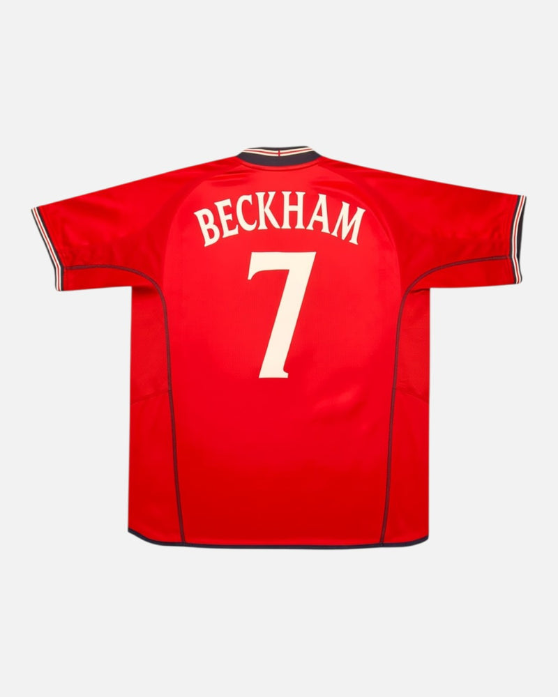 England 2002-03 Beckham away vintage football shirt, size XL — Umbro, back.