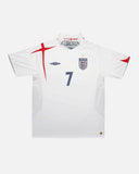 England 2005-06 Beckham home vintage football shirt, size Large — Umbro, front.