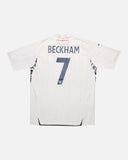 England 2007-08 Beckham home vintage football shirt, size 2XL — Umbro, back.